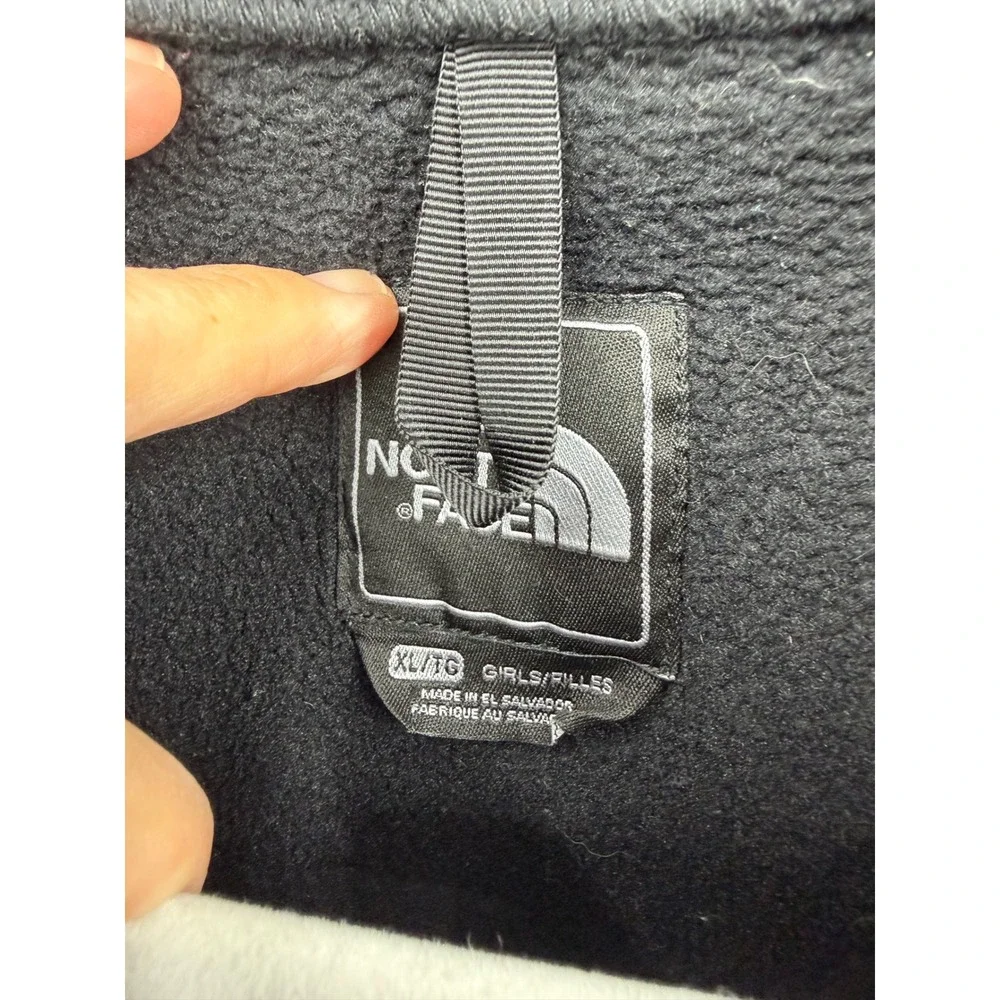 The North Face Denali Fleece Jacket Girls XL Black Polartec Full Zip